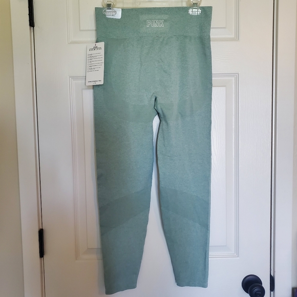 PINK Victoria's Secret Seamless Workout Tights Leggings - Light Green - Picture 2 of 5